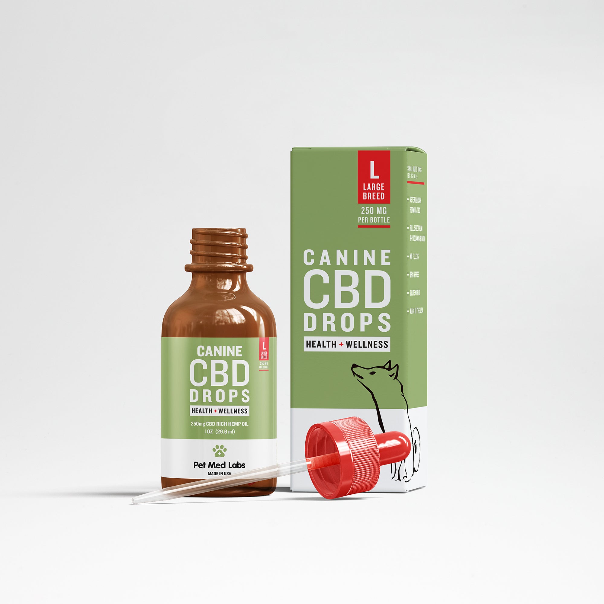CANINE HEALTH + WELLNESS CBD DROPS: Large Breed - Pet Med Labs